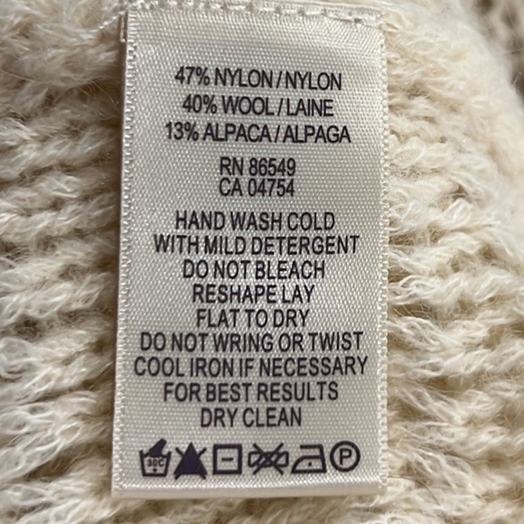 Tommy Bahama cream Spaulding pullover wool alpaca open knit sweater large - Picture 5 of 5